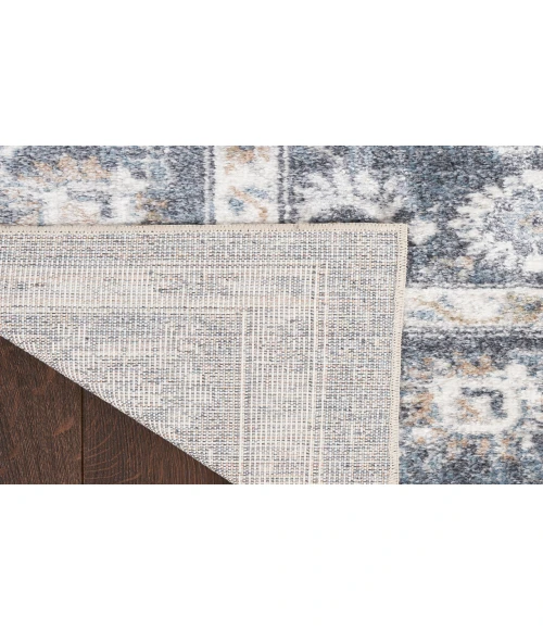 Nourison Astra Machine Washable Dark Blue ASW16 6 ft. 7 in. X 9 ft. Rectangle Rug