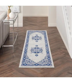 Nourison Home Whimsicle WHS03 Ivory Blue 2 ft. X 8 ft. Area Rug