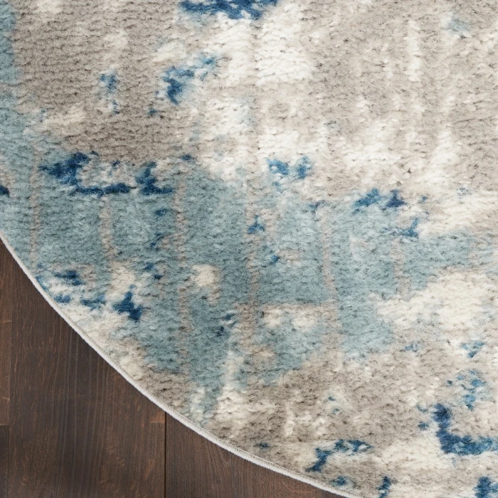 Nourison Quarry Ivory Grey Blue QUA01 3 ft. X 5 ft. Oval Rug
