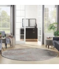 Nourison Rustic Textures Area Rug RUS15 Light Grey/Rust 5'3" Round