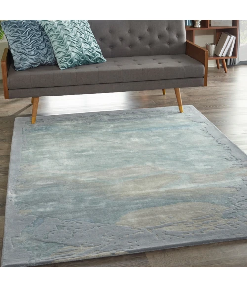 Nourison Prismatic Area Rug PRS19 Seafoam/Silver 5'6" x 7'5"