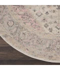 Nourison Tranquil Round Area Rug TRA06-Ivory/Pink