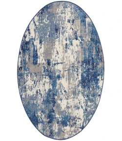 Nourison Home Grafix GRF38 Navy Blue 4 ft. Round Area Rug