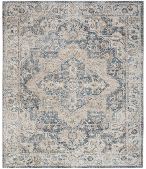 Nourison Astra Machine Washable Area Rug ASW12 Grey/Blue