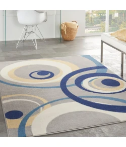 Nourison Home Grafix GRF21 Grey 6 ft. X 9 ft. Area Rug