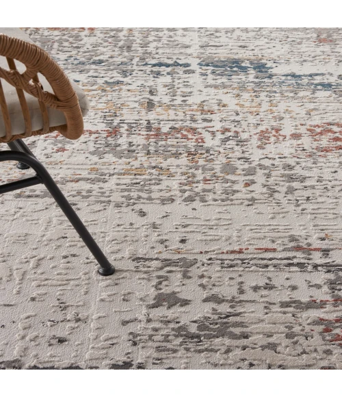 Nourison Rustic Textures Area Rug RUS14 Light Grey Multi 5'3" Round