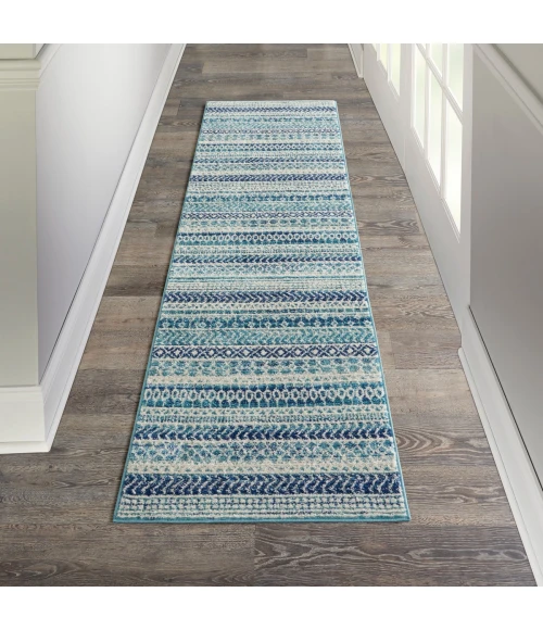 Nourison Passion Area Rug PSN26 Navy Blue 2'2" x 10'