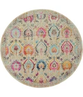 Nourison Vintage Kashan Round Area Rug VKA04-Ivory/Multicolor