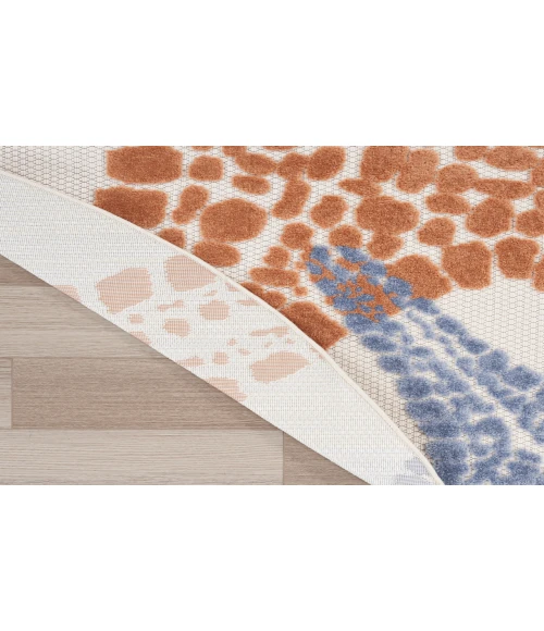 Nourison Aloha Ivory Multicolor ALH28 5 ft. 3 in. Round Rug