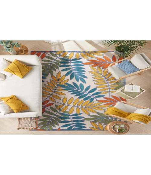 Nourison Aloha Ivory Multicolor ALH18 10 ft. X 14 ft. Rectangle Rug