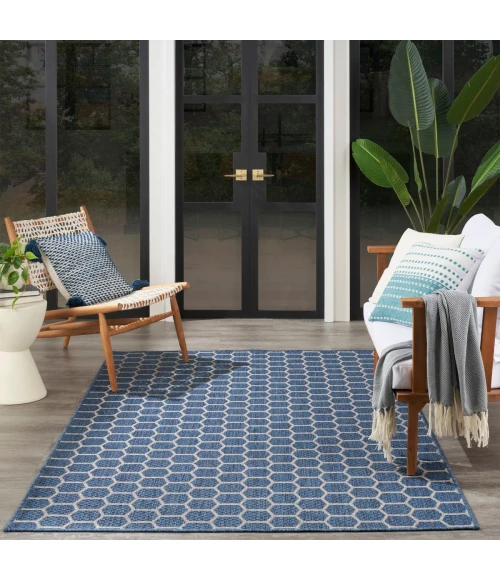 Nourison Twist Reversible Blue TWS01 6 ft. X 9 ft. Rect. Rug