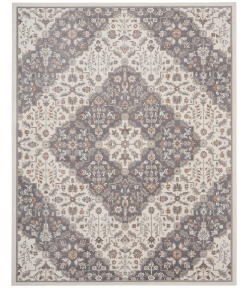Nourison Elation Area Rug ETN08 Ivory Grey 7'10" x 9'10"