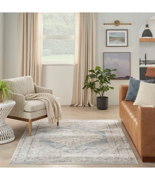 Nourison Astra Machine Washable Area Rug ASW11 Light Blue