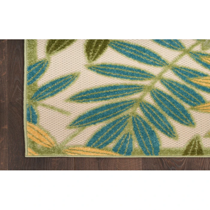 Nourison Aloha Green Multicolor ALH18 5 ft. 3 in. X 7 ft. 5 in. Rectangle Rug