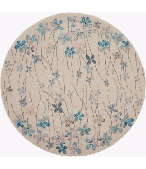 Nourison Tranquil Round Area Rug TRA04-Ivory