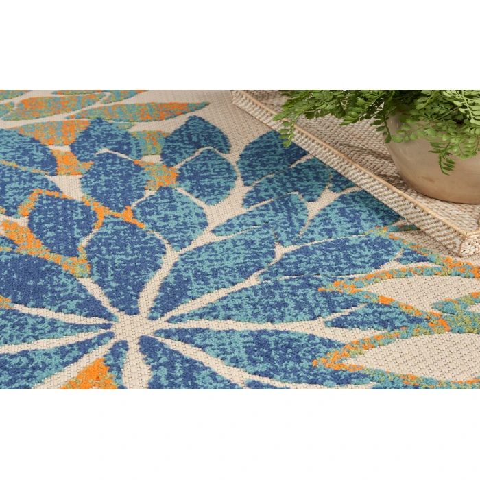 Nourison Aloha Blue Green ALH05 6 ft. X 9 ft. Rectangle Rug