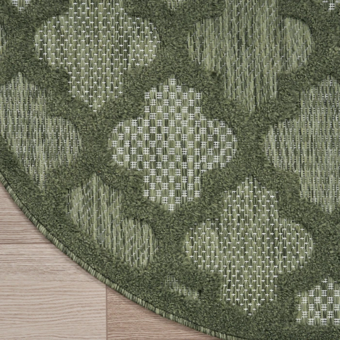 Nourison Home Easy Care Green NES01 8 ft. Round Rug