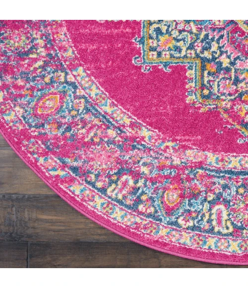Nourison Passion Round Area Rug PSN03-Fuchsia