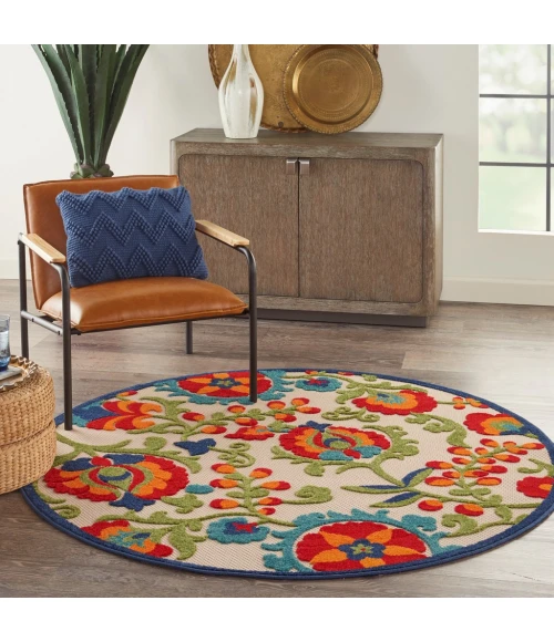 Nourison Aloha Round Area Rug ALH17-Multicolor