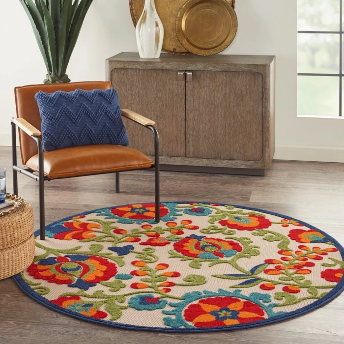 Nourison Aloha Round Area Rug ALH17-Multicolor