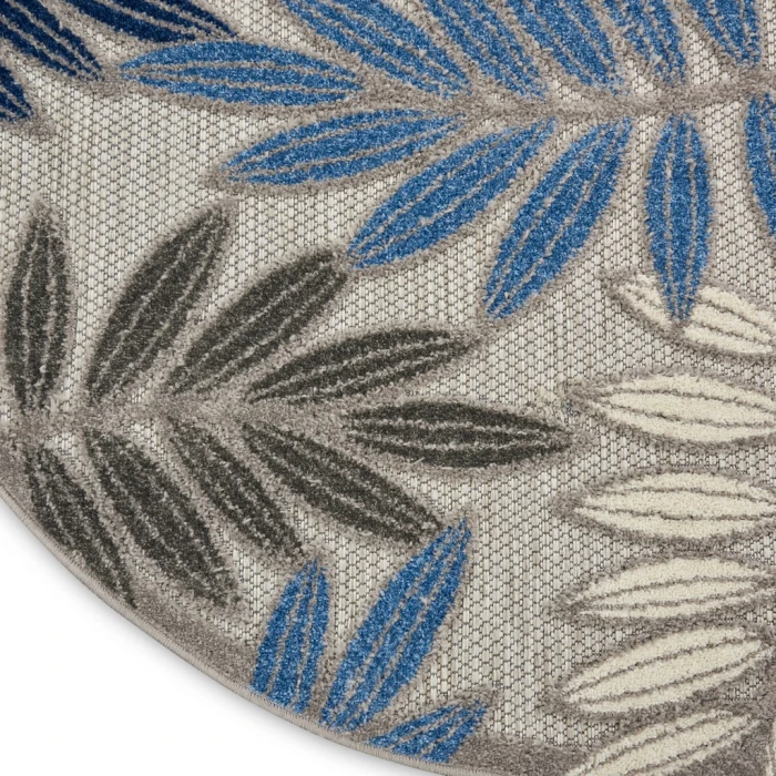 Nourison Aloha Round Area Rug ALH18-Grey/Blue
