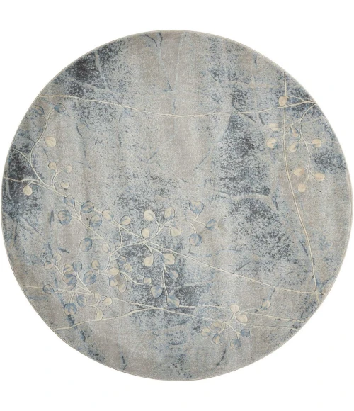 Nourison Somerset Round Area Rug ST74-Silver/Blue