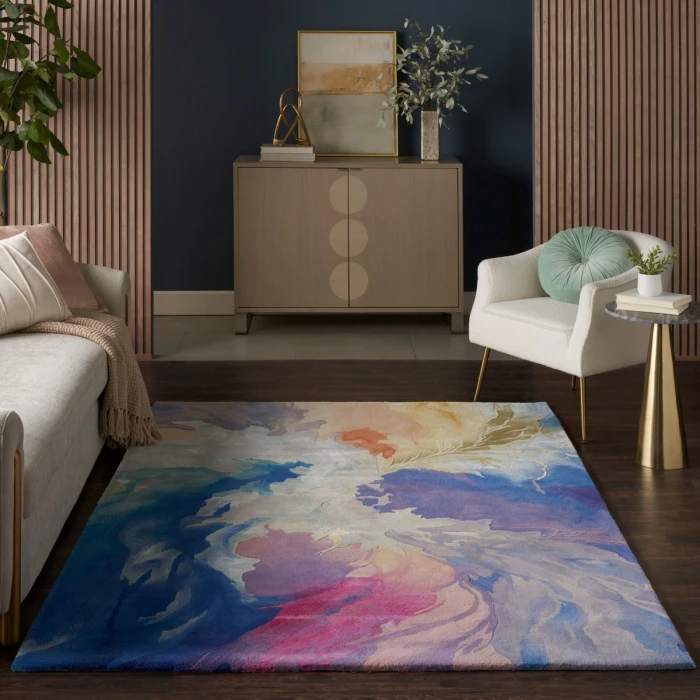 Nourison Prismatic Blue Multicolor PRS37 4 ft. X 6 ft. Rect. Rug