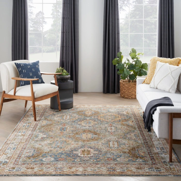 Nourison Sahar Blue SHR01 8 ft. X 10 ft. Rect. Rug