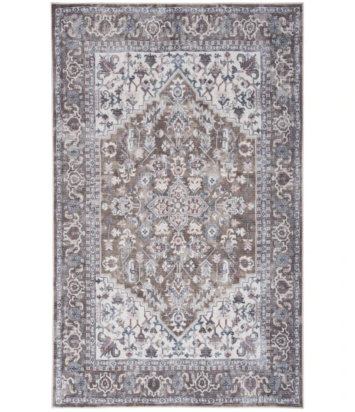 Nicole Curtis Machine Washable Series 1 Olive Ivory SR104 5 ft. 3 in. X 7 ft. 3 in. Rectangle Rug