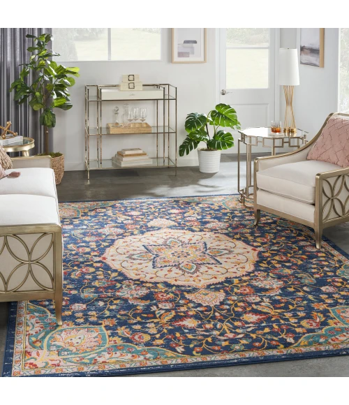 Nourison Passion Area Rug PSN22 Navy Multicolor