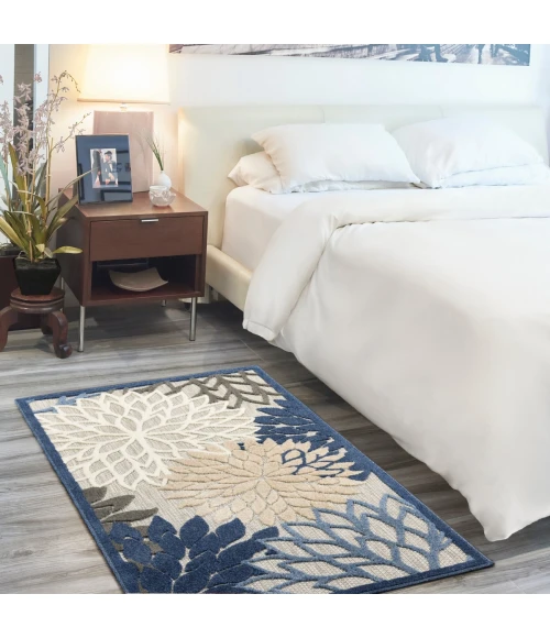 Nourison Aloha Area Rug ALH05 Blue/Multicolor 3' x 5'