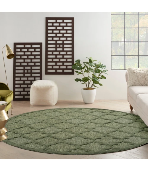 Nourison Home Easy Care Green NES01 8 ft. Round Rug