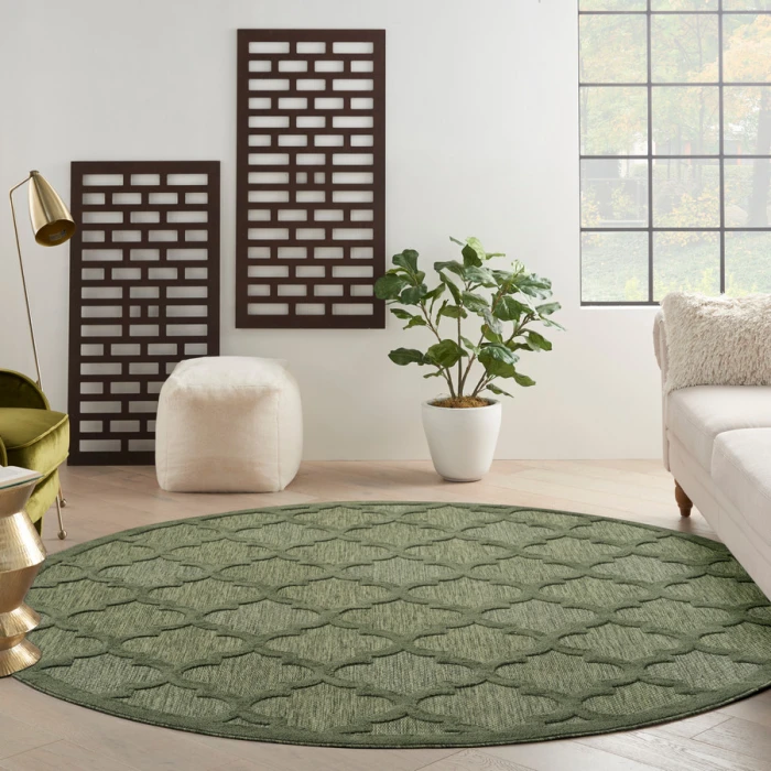 Nourison Home Easy Care Green NES01 8 ft. Round Rug