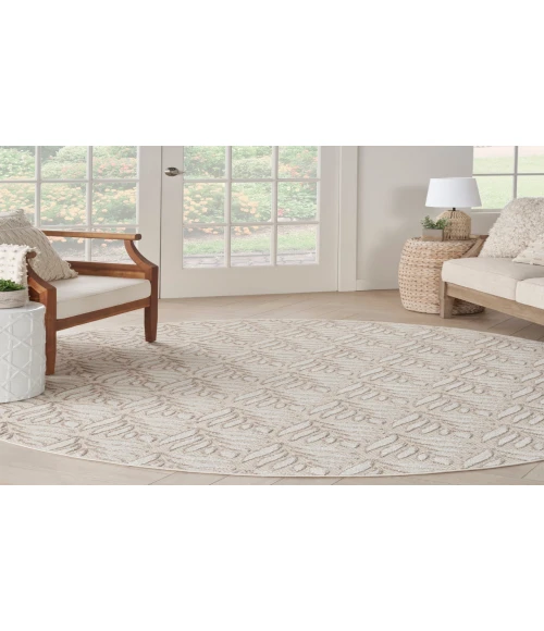 Nourison Aloha Ivory Grey ALH35 7’10” Round Rug