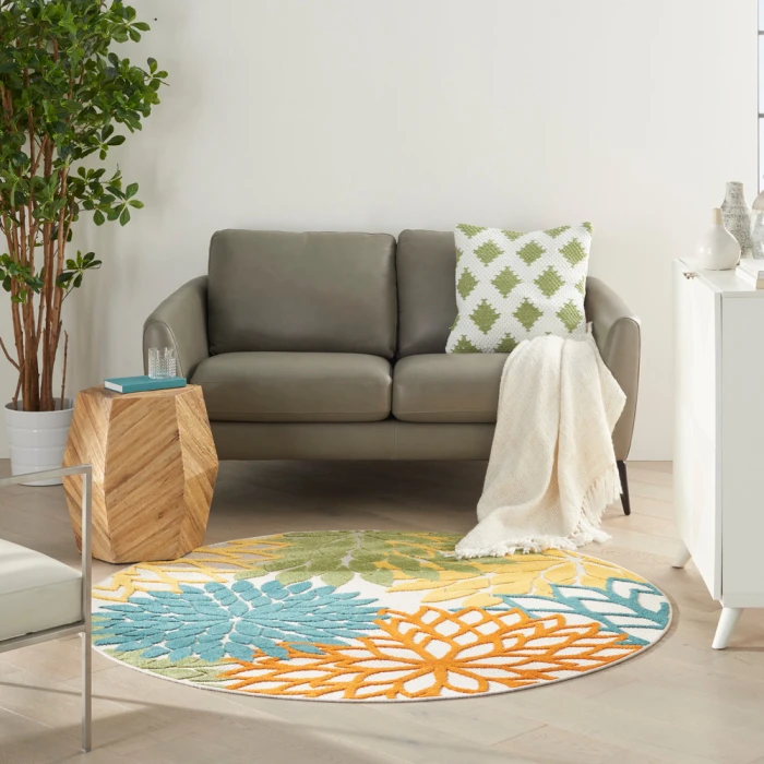 Nourison Aloha Area Rug ALH05 Turquoise Multicolor