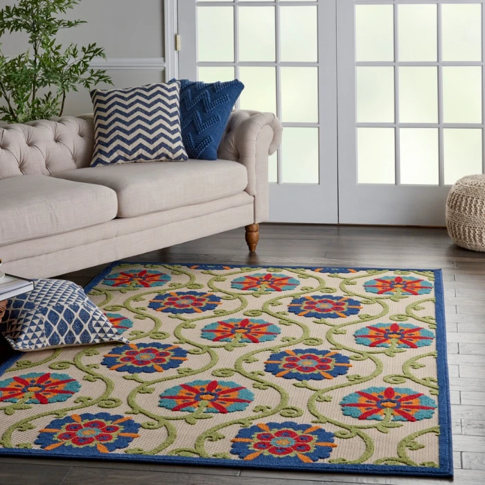 Nourison Aloha Area Rug ALH19-Blue/Multicolor
