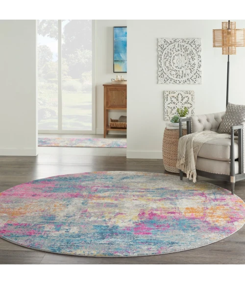Nourison Passion Round Area Rug PSN36-Ivory/Multi