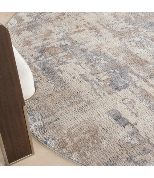 Nourison Rustic Textures Area Rug RUS06 Beige/Grey 7'10" Round
