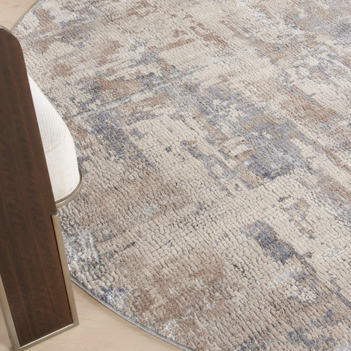 Nourison Rustic Textures Area Rug RUS06 Beige/Grey 7'10" Round