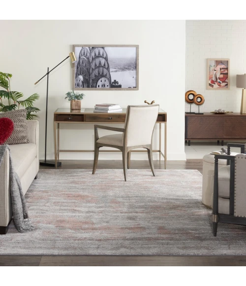 Nourison Rustic Textures Area Rug RUS15-Light Grey/Rust