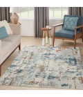 Nourison Quarry Beige Blue Rust QUA01 4 ft. X 6 ft. Rect. Rug