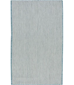 Nourison Home Courtyard COU01 Ivory Aqua 2 ft. 2 in. X 8 ft. Area Rug