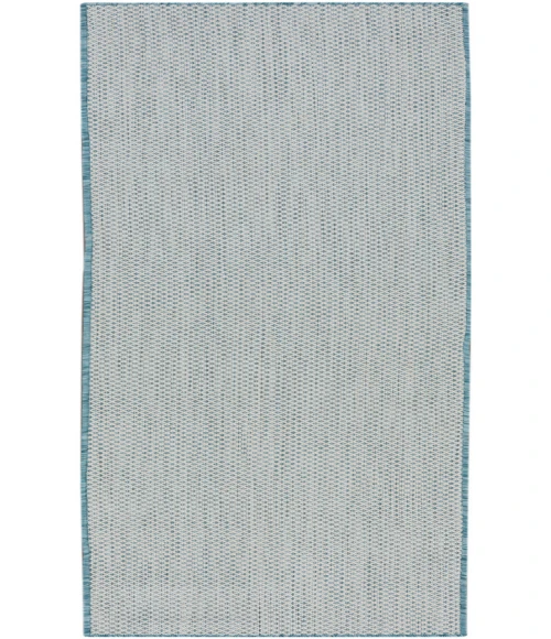Nourison Courtyard Ivory Aqua COU01 2 ft. 2 in. X 8 ft. Rectangle Rug
