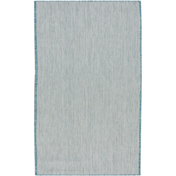 Nourison Courtyard Ivory Aqua COU01 2 ft. 2 in. X 8 ft. Rectangle Rug