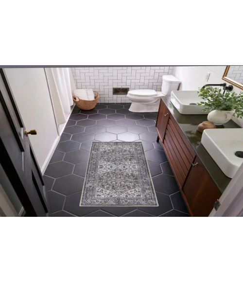 Nicole Curtis Machine Washable Series 1 Olive Ivory SR104 3 ft. X 5 ft. Rectangle Rug