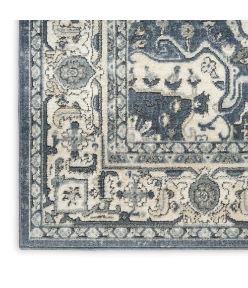 Nourison Quarry Navy Ivory QUA18 6 ft. X 9 ft. Rect. Rug