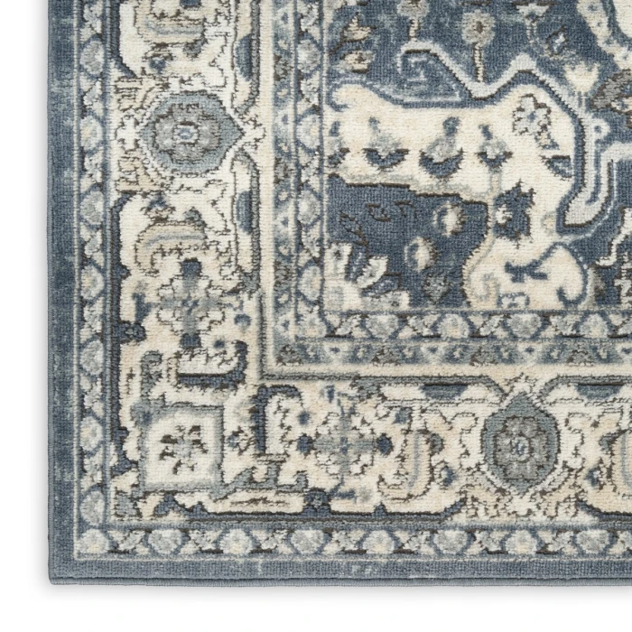 Nourison Quarry Navy Ivory QUA18 6 ft. X 9 ft. Rect. Rug