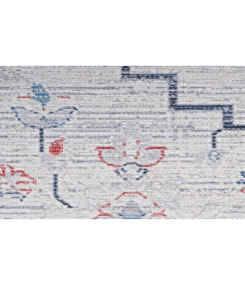 Nicole Curtis Machine Washable Series 1 Ivory Blue SR110 9 ft. 2 in. X 12 ft. Rectangle Rug