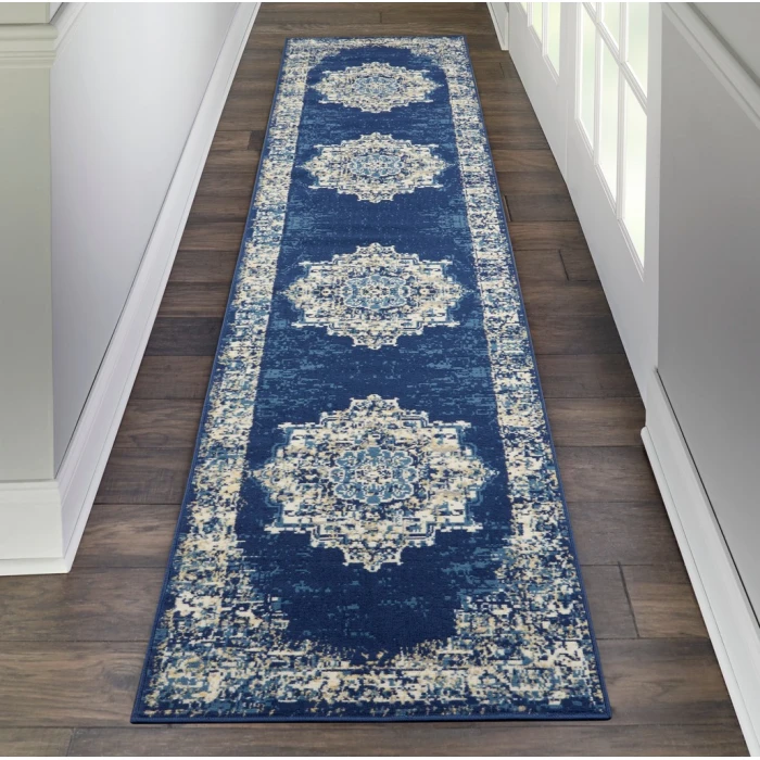 Nourison Grafix Runner Area Rug GRF14-Navy Blue