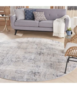 Nourison Home Rustic Textures RUS01 Grey Beige 5 ft. 3 in. Round Area Rug